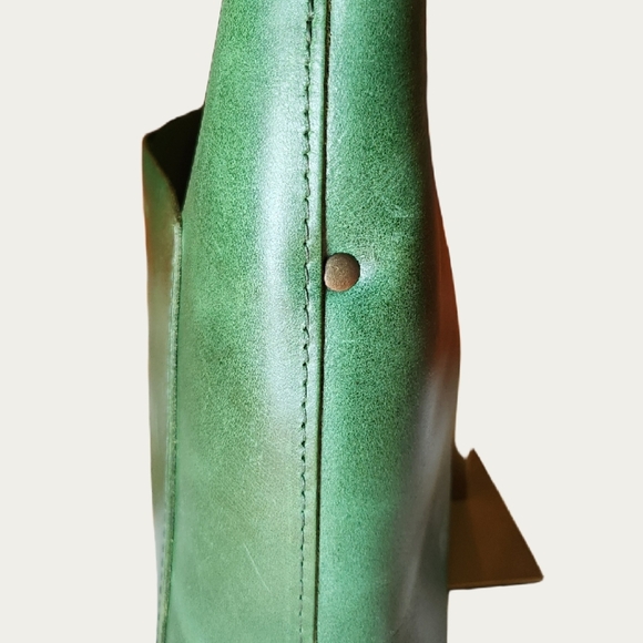 Portland Leather Cowboy Mint Mini Crossbody Tote Bag with Minimalist Design, EUC - Picture 3 of 17